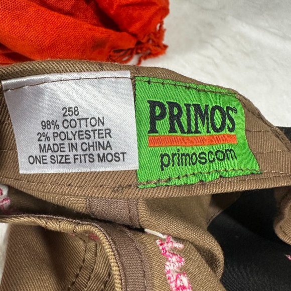 Primos Womens Ball Cap Paramount Outdoors Brown/Pink Embroidered Adjustable Hat - Picture 7 of 9